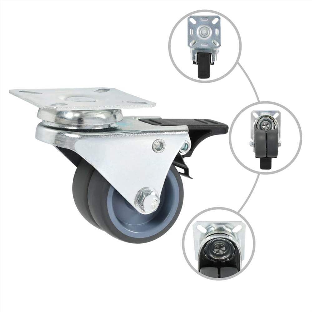8 pcs Twin-wheel Swivel Casters 50 mm