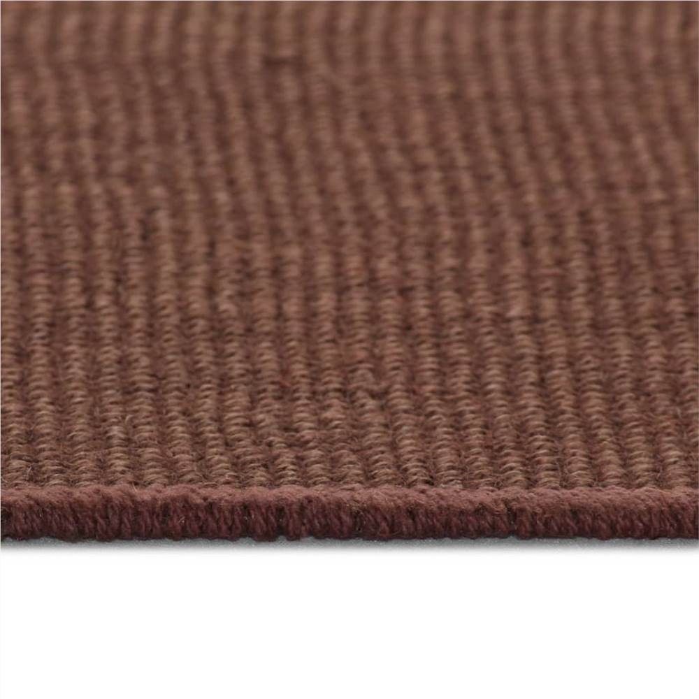 Area Rug Jute with Latex Backing 190x240 cm Dark Brown