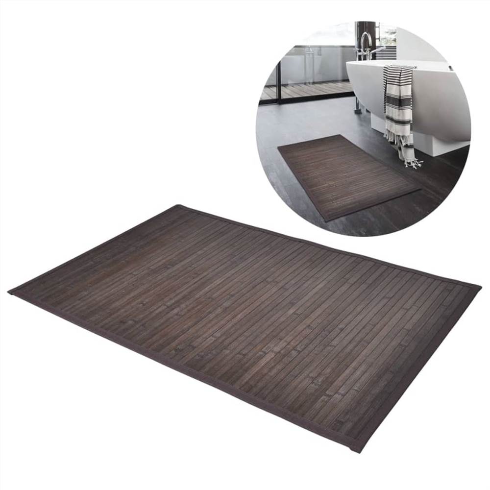 Bamboo Bath Mats 2 pcs 60x90 cm Dark Brown