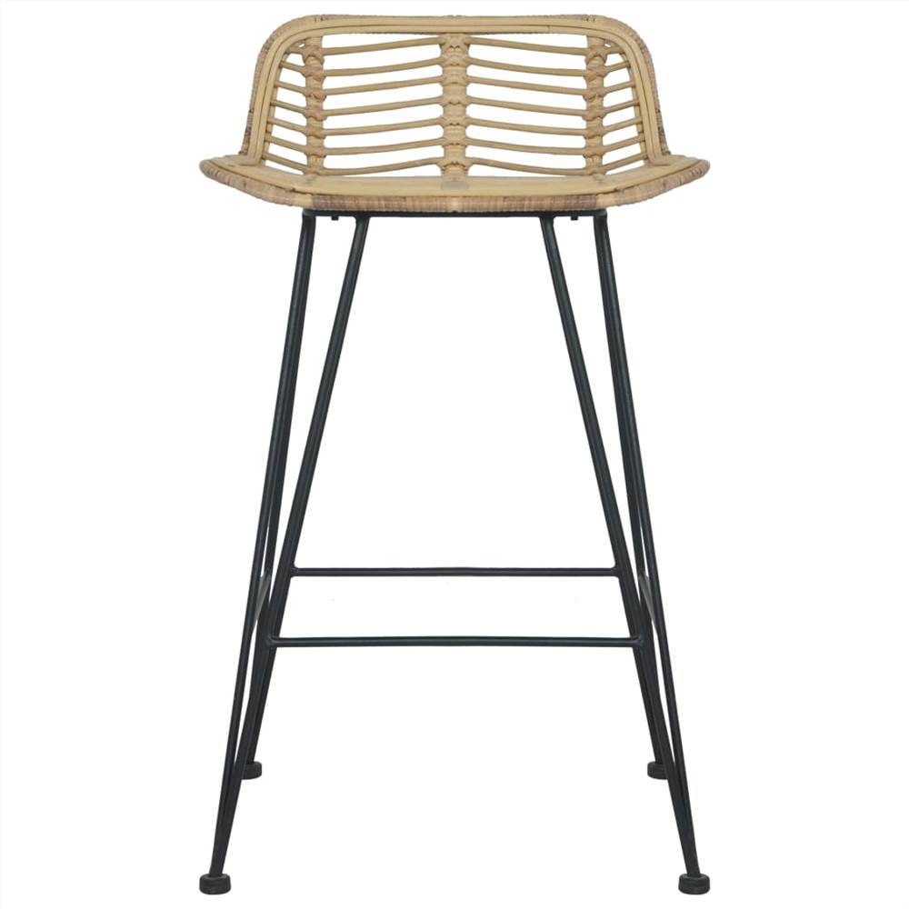 Bar Chairs 2 pcs Natural Rattan