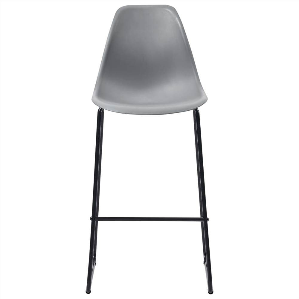 Bar Chairs 6 pcs Grey Plastic
