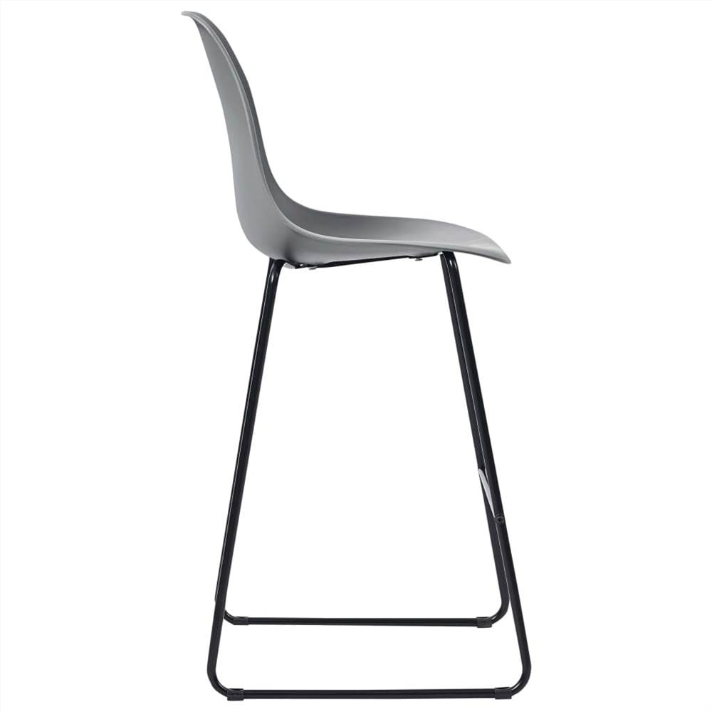 Bar Chairs 6 pcs Grey Plastic