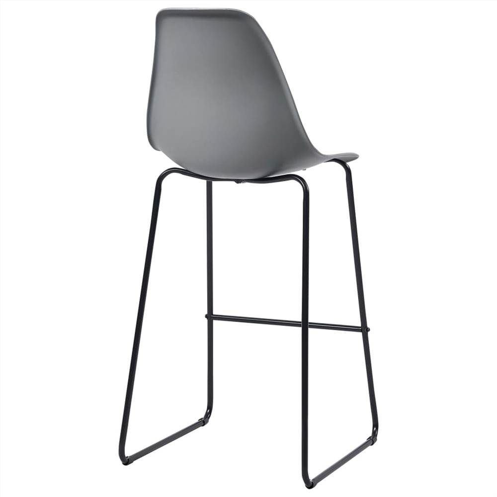 Bar Chairs 6 pcs Grey Plastic