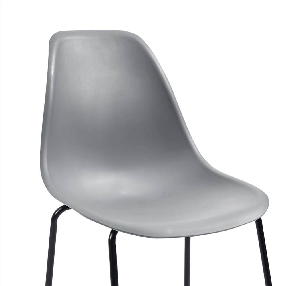 Bar Chairs 6 pcs Grey Plastic