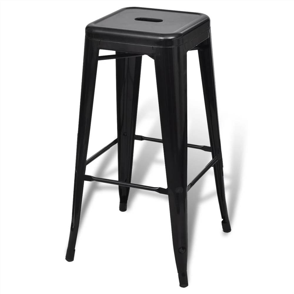 Bar Stools 6 pcs Black Steel
