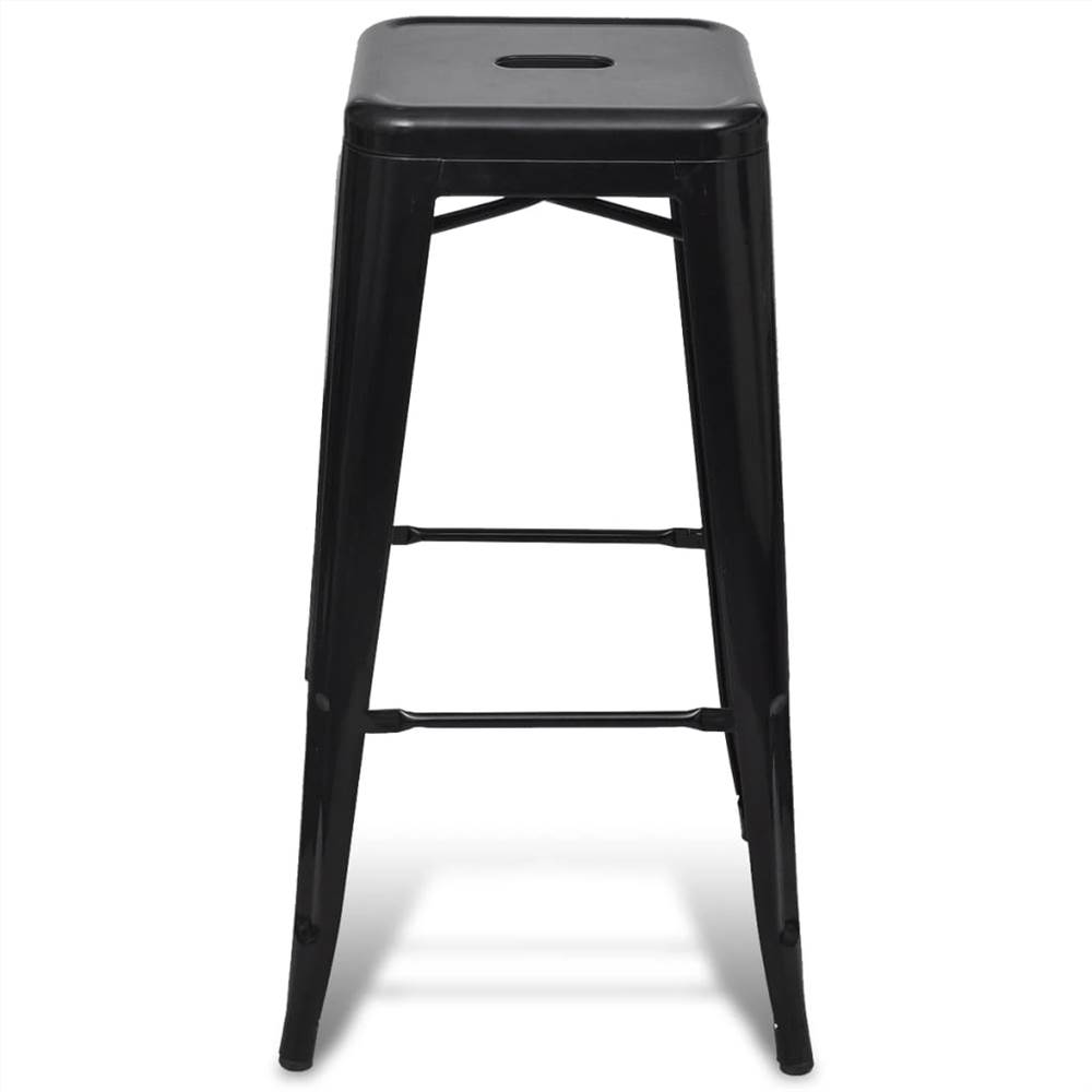 Bar Stools 6 pcs Black Steel
