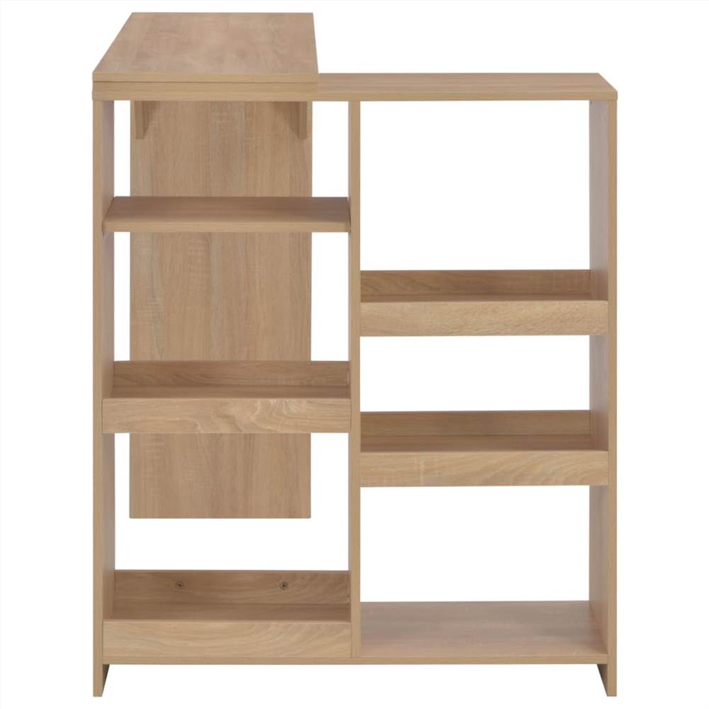 Bar Table with Moveable Shelf Oak 138x40x120 cm