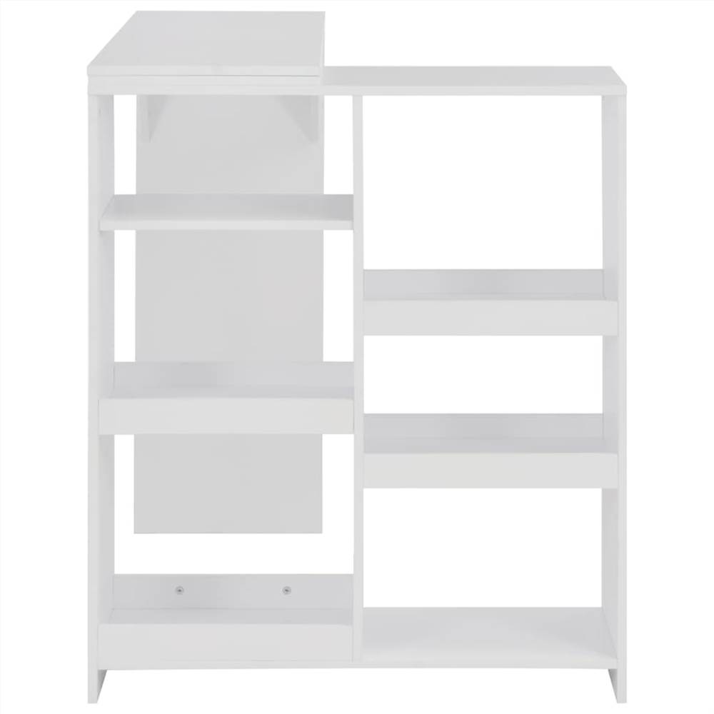 Bar Table with Moveable Shelf White 138x40x120 cm