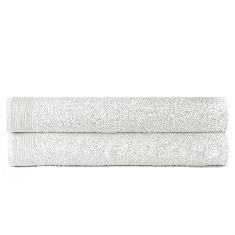 

Bath Towels 2 pcs Cotton 450 gsm 100x150 cm White