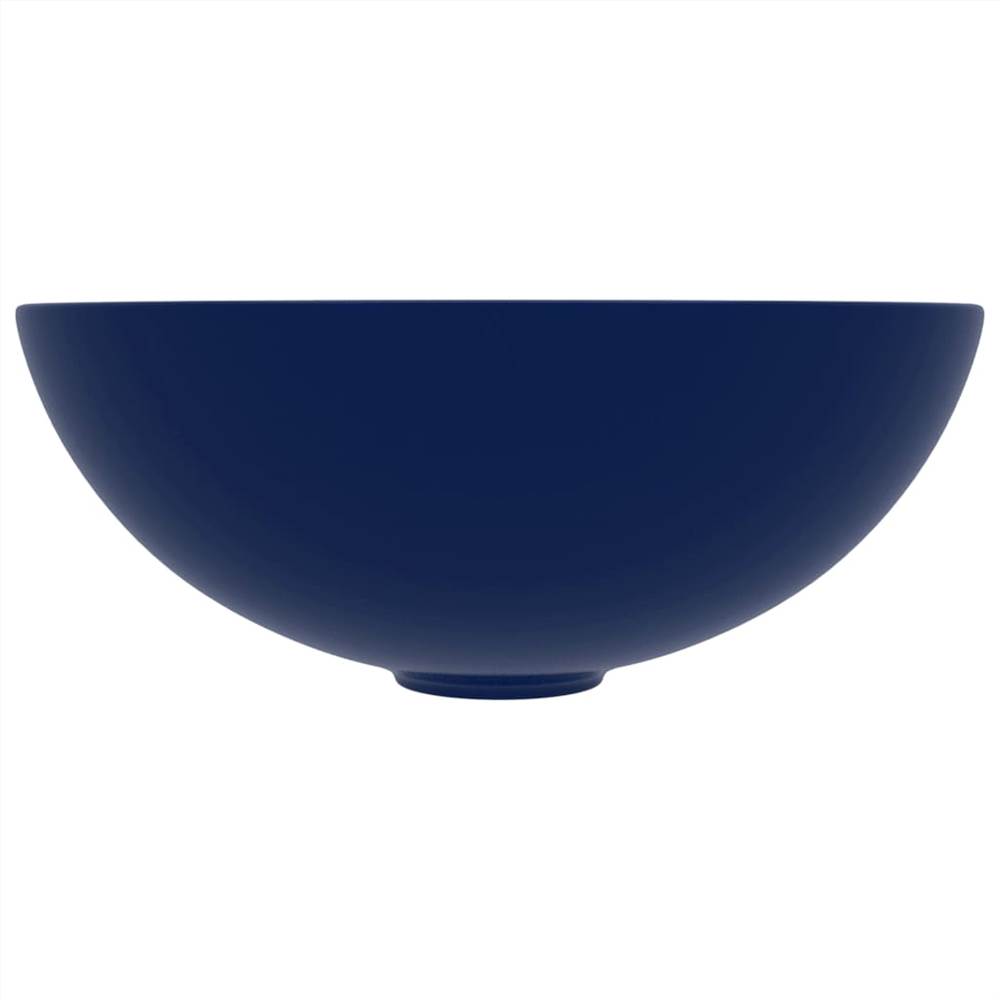 Bathroom Sink Ceramic Dark Blue Round