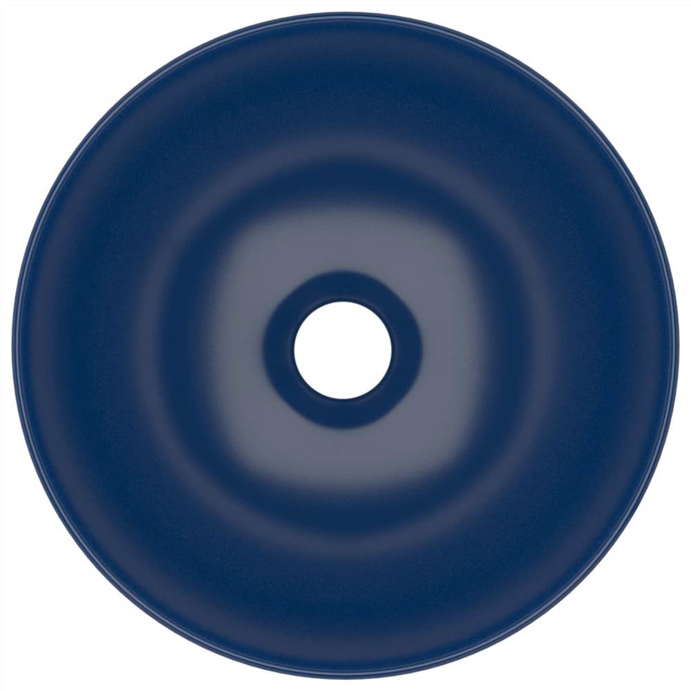 Bathroom Sink Ceramic Dark Blue Round