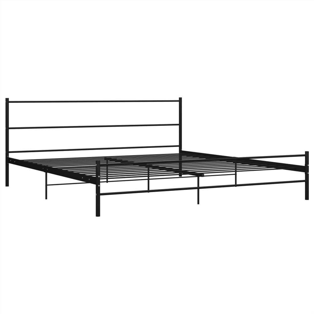 Bed Frame Black Metal 200x200 cm