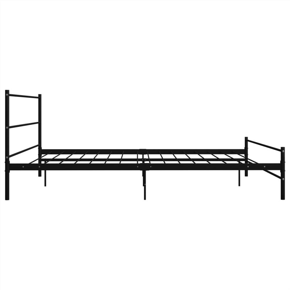 Bed Frame Black Metal 200x200 cm
