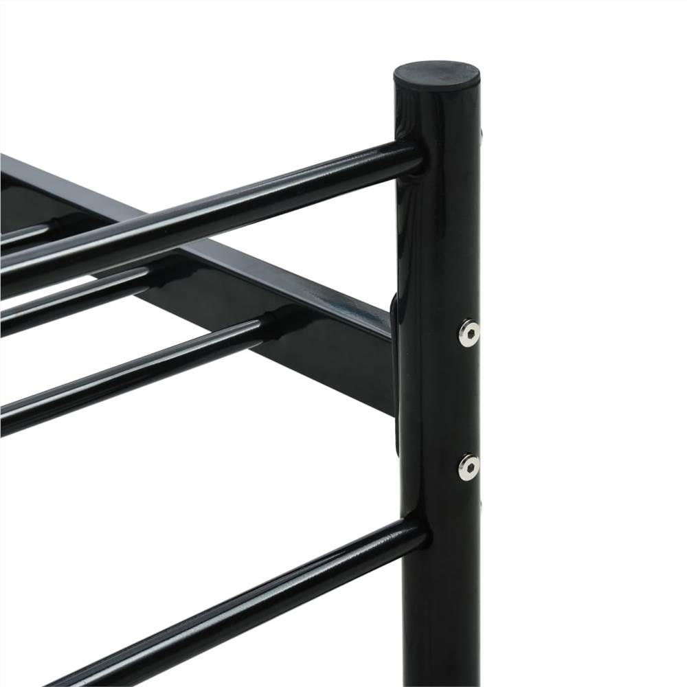 Bed Frame Black Metal 200x200 cm