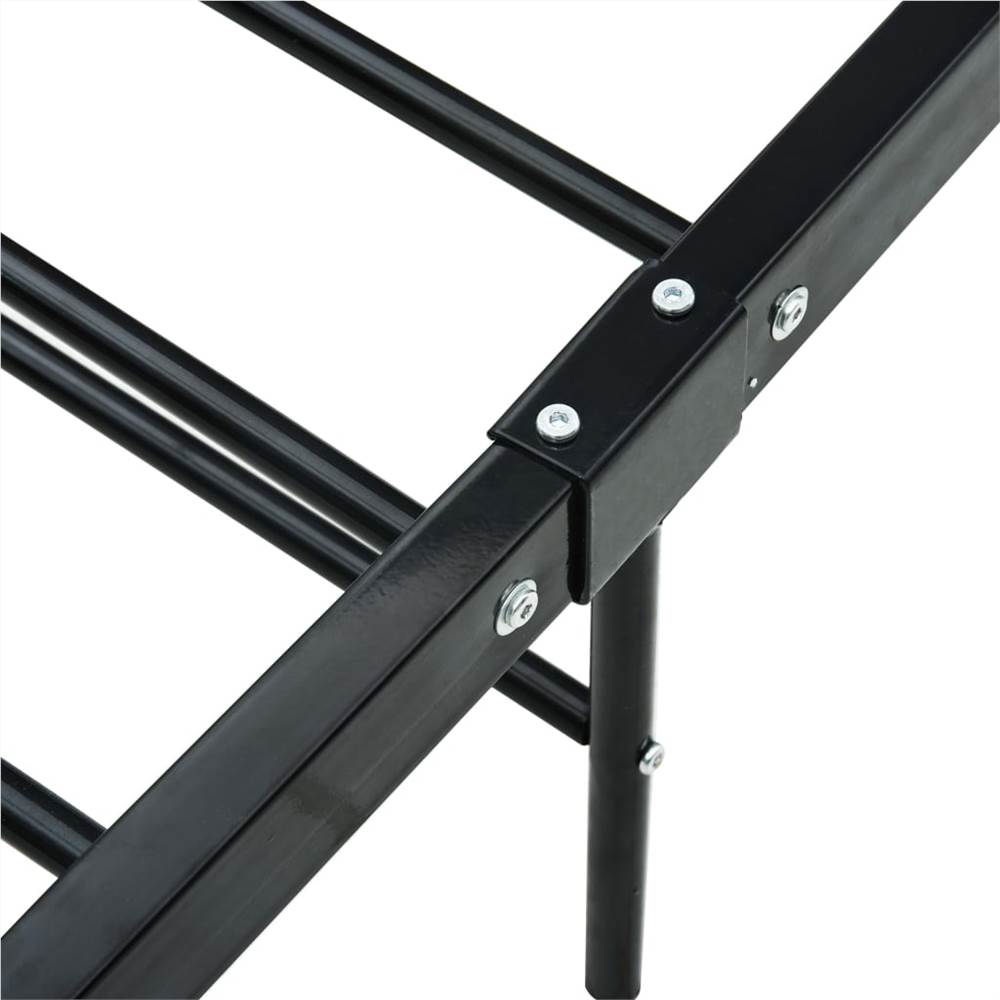 Bed Frame Black Metal 200x200 cm