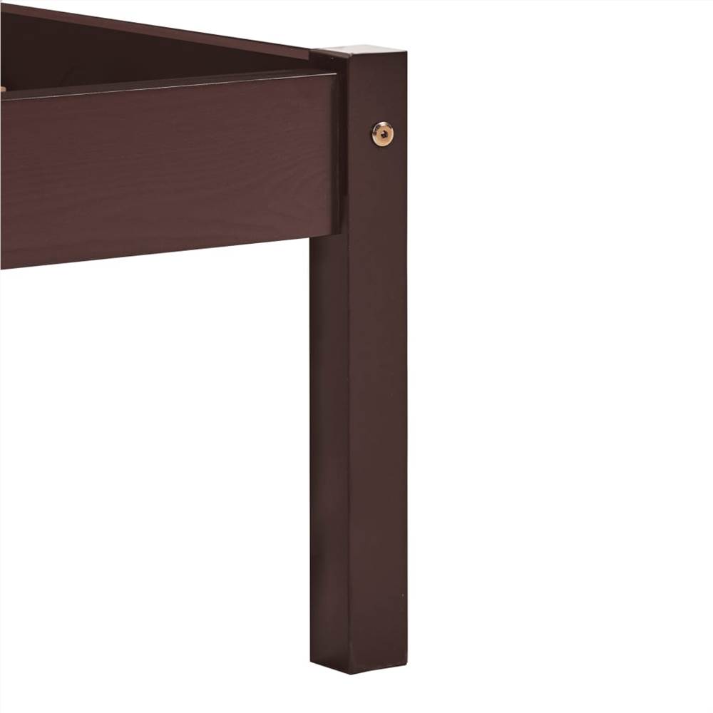 Bed Frame Dark Brown Solid Pine Wood 90x200 cm