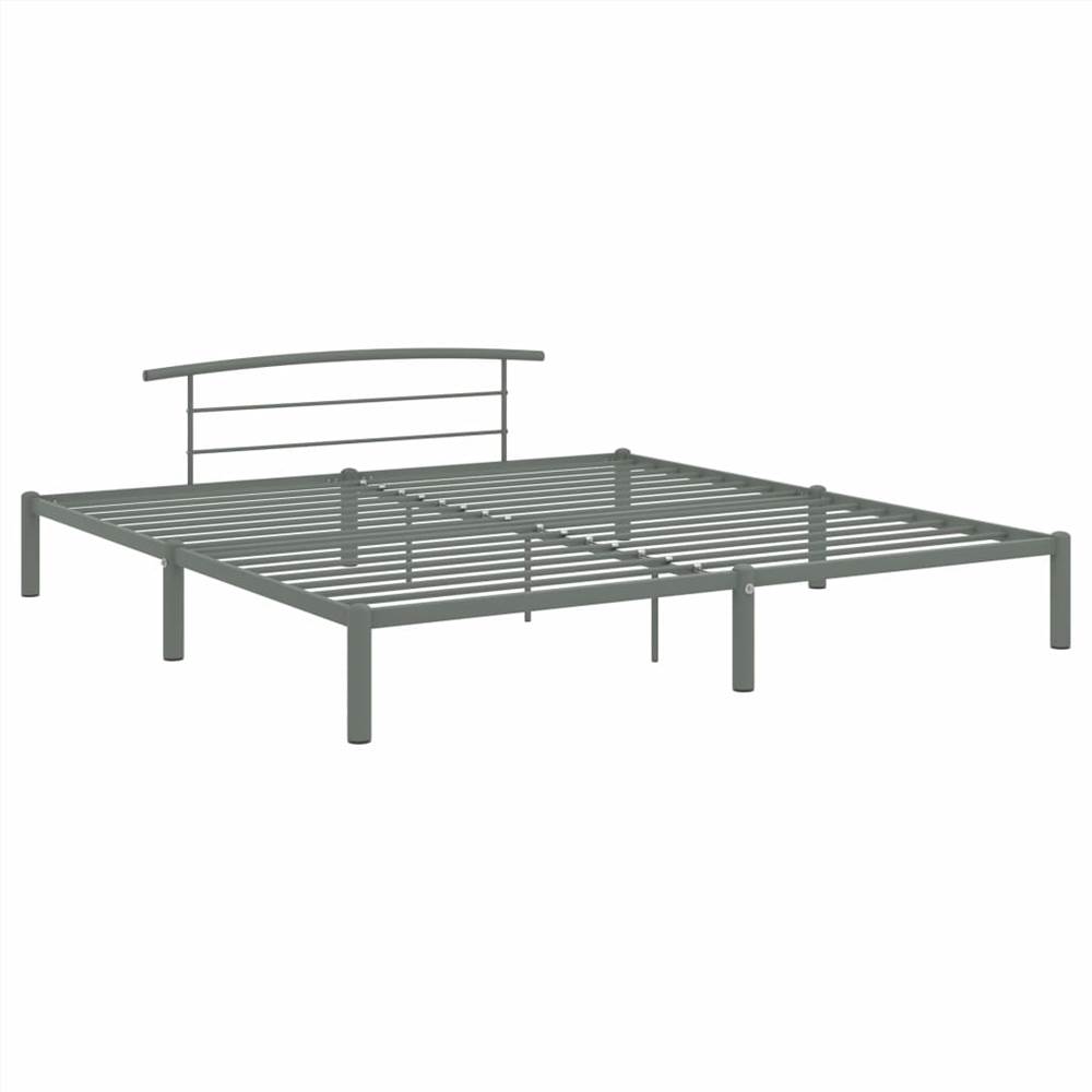 Bed Frame Grey Metal 180x200 cm