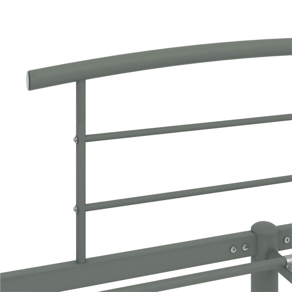 Bed Frame Grey Metal 180x200 cm
