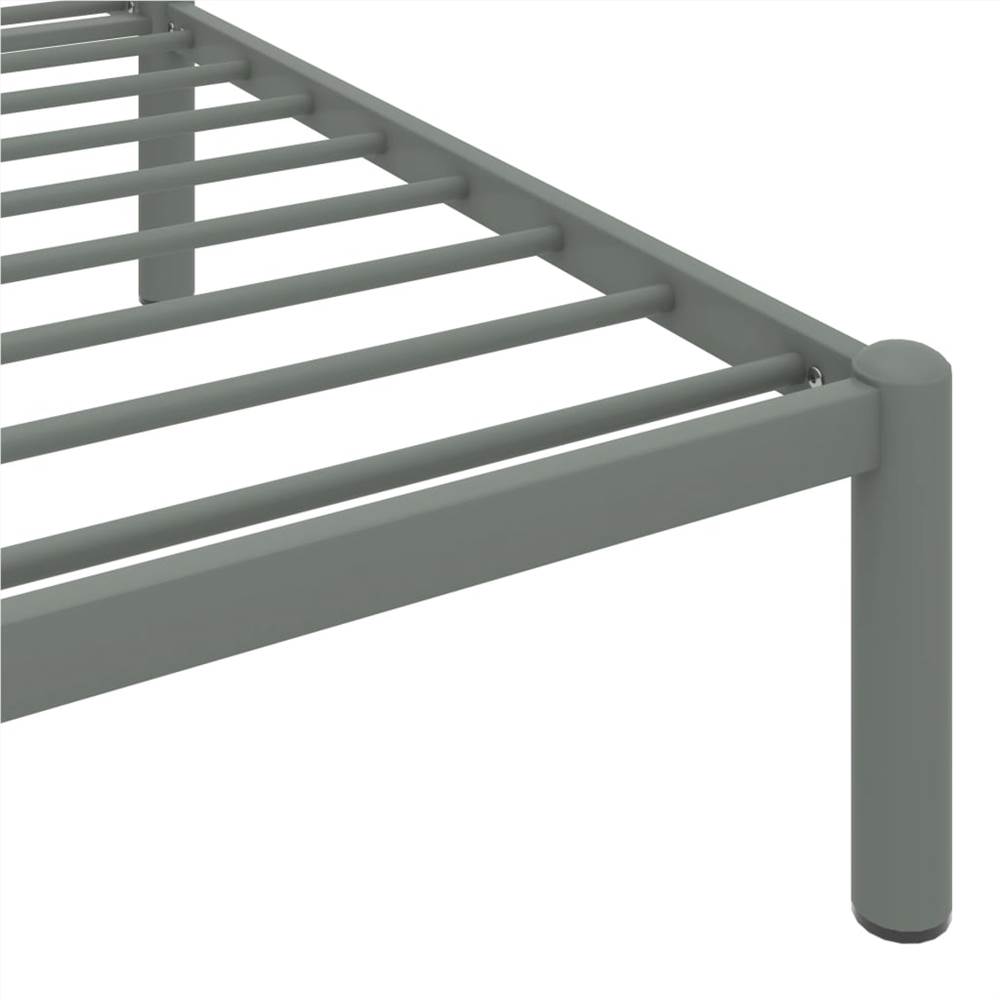 Bed Frame Grey Metal 180x200 cm