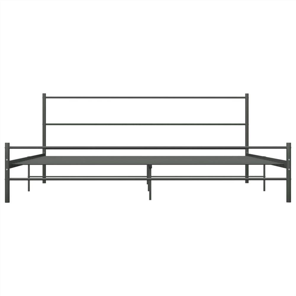 Bed Frame Grey Metal 6FT Super King 180x200 cm