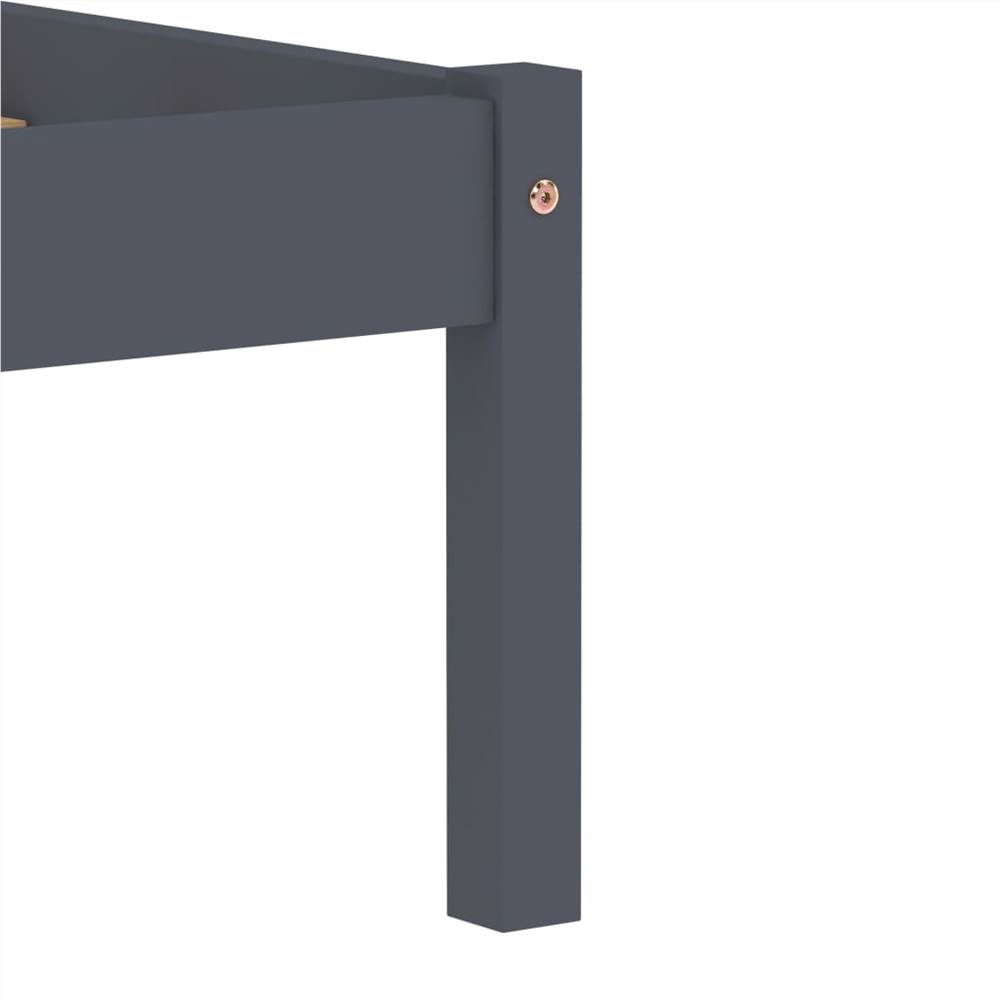 Bed Frame Grey and White Metal 100x200 cm
