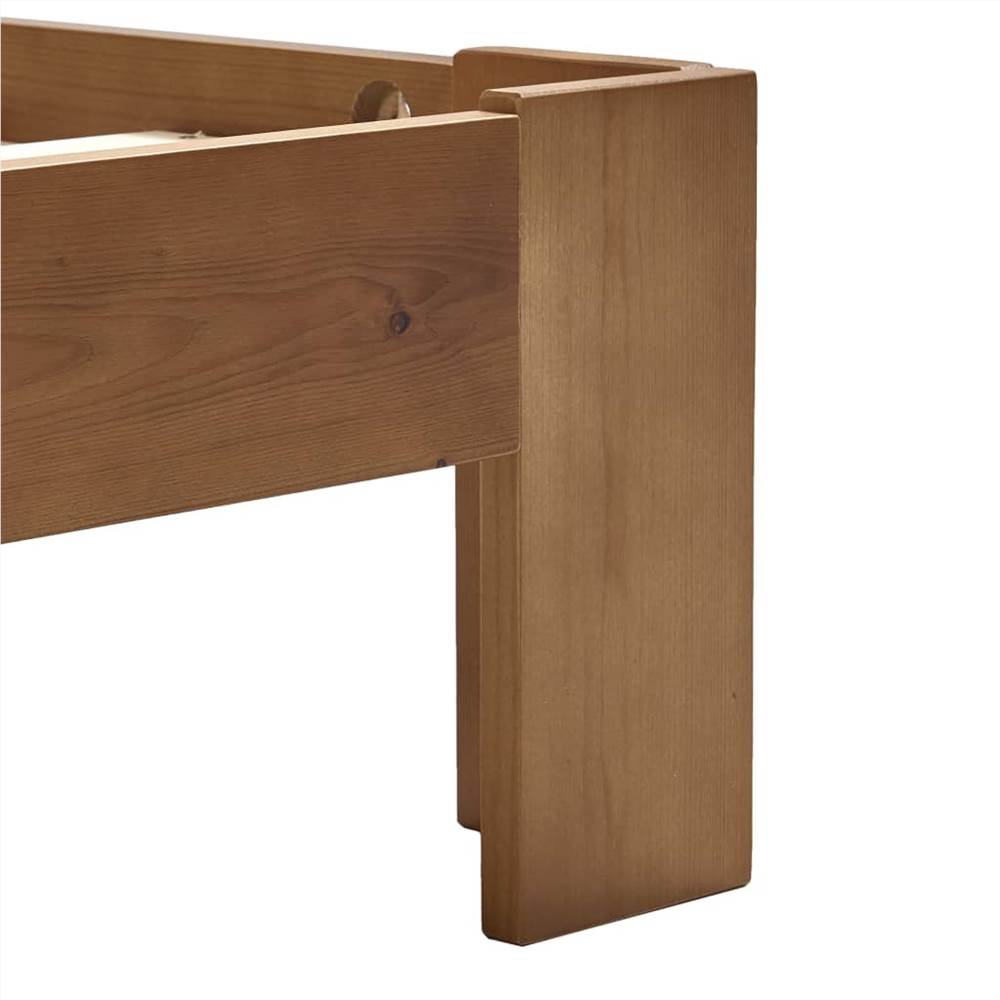 Bed Frame Light Brown Solid Pine Wood 140x200 cm