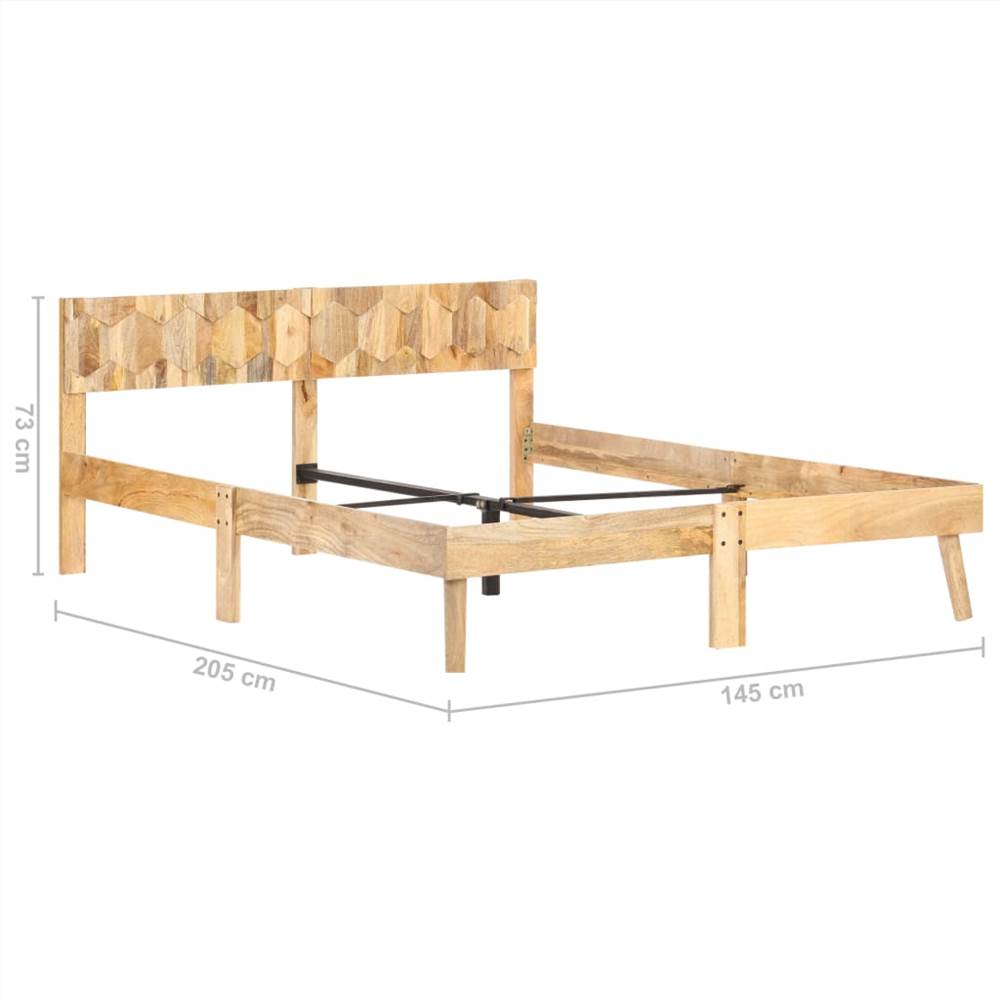 Bed Frame Solid Mango Wood 140x200 cm
