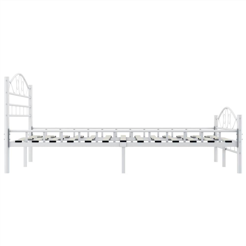 Bed Frame White Metal 120x200 cm