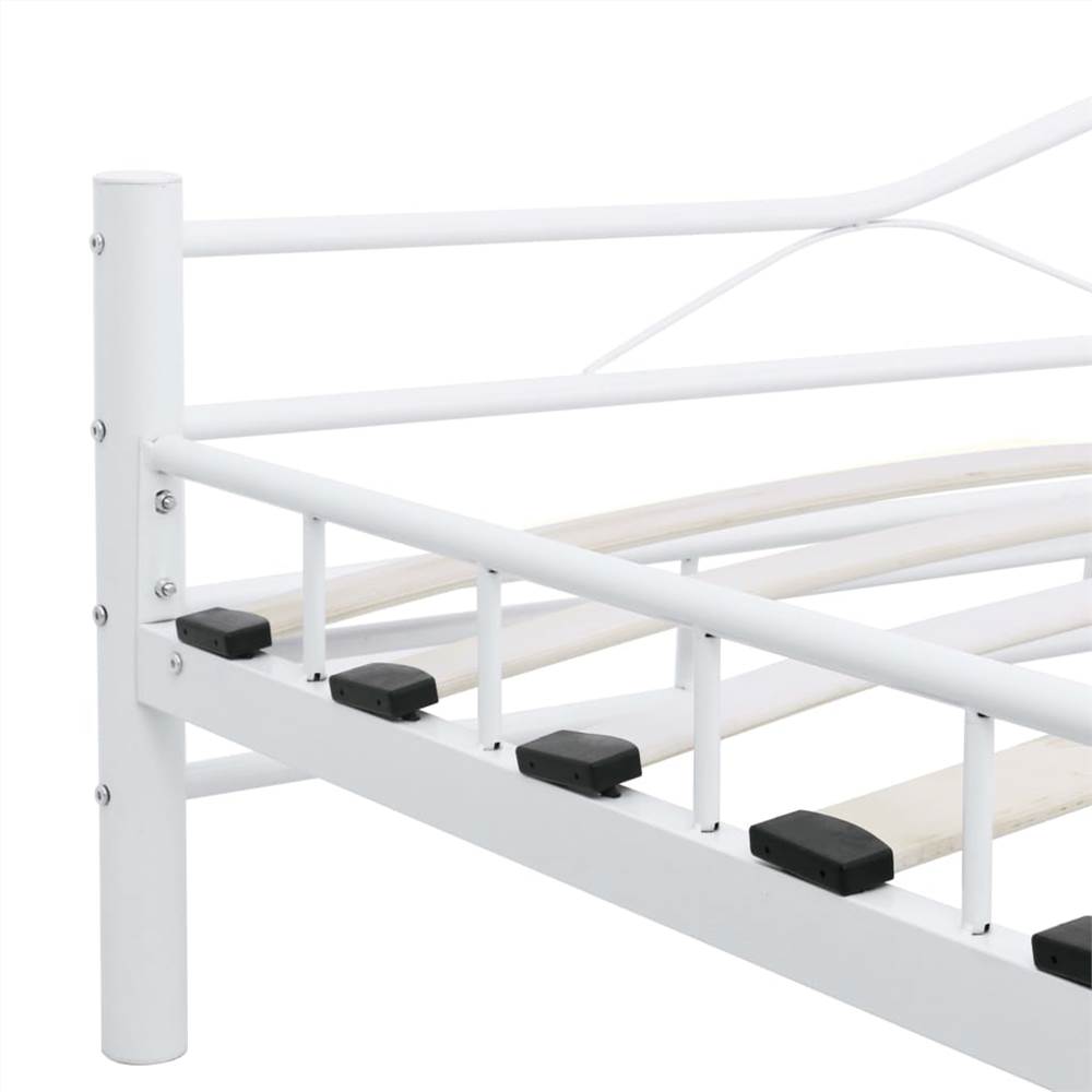 Bed Frame White Metal 120x200 cm