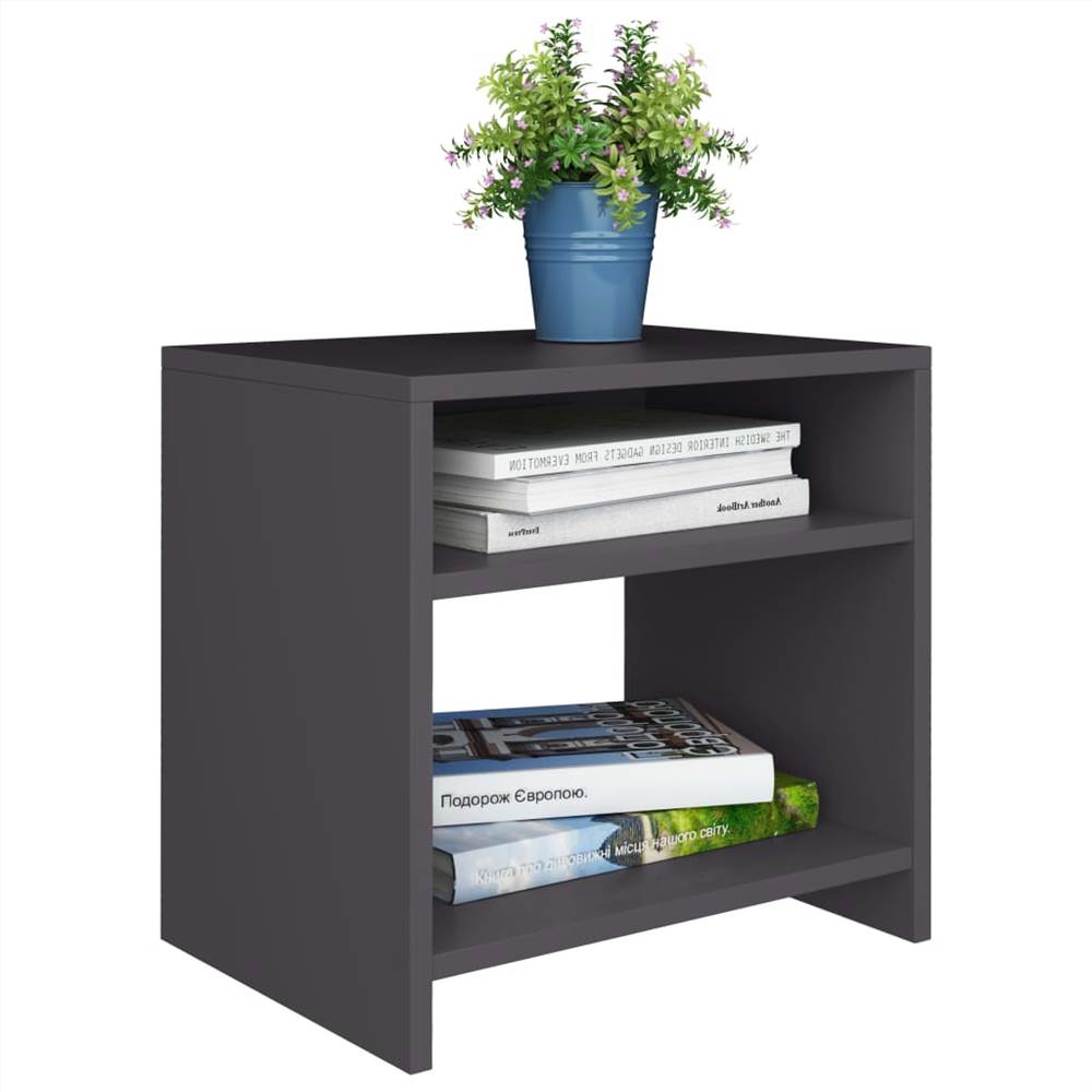 Bedside Cabinet Grey 40x30x40 cm Chipboard