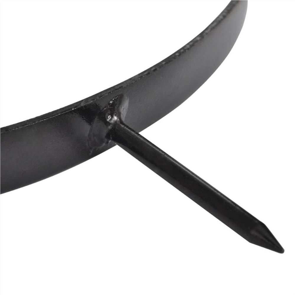 Black Garden Lawn Roller with 5 Aerator Bands 30 cm