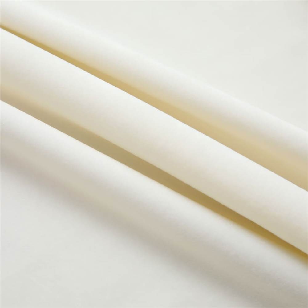 Blackout Curtains 2 pcs with Hooks Velvet Cream 140x245 cm