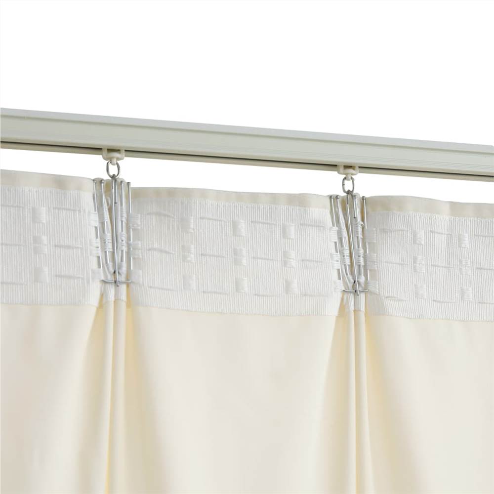 Blackout Curtains 2 pcs with Hooks Velvet Cream 140x245 cm