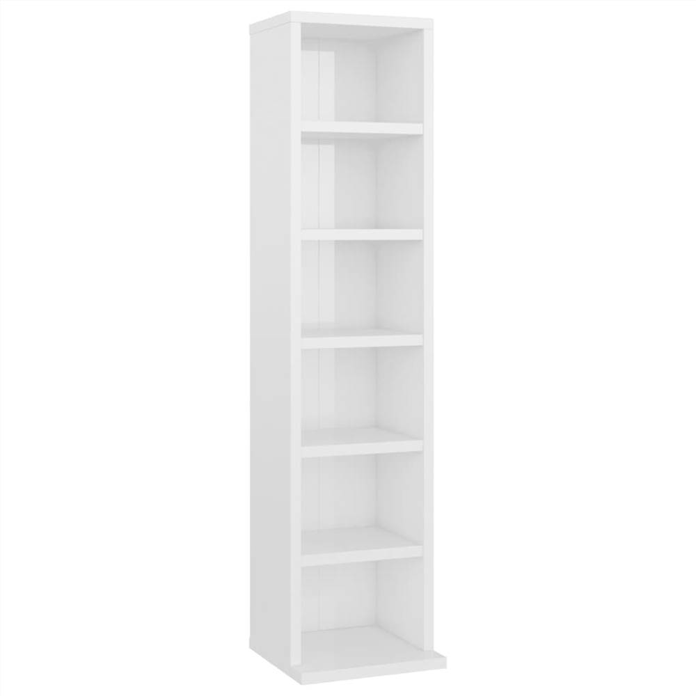 CD Cabinet High Gloss White 21x20x88 cm Chipboard