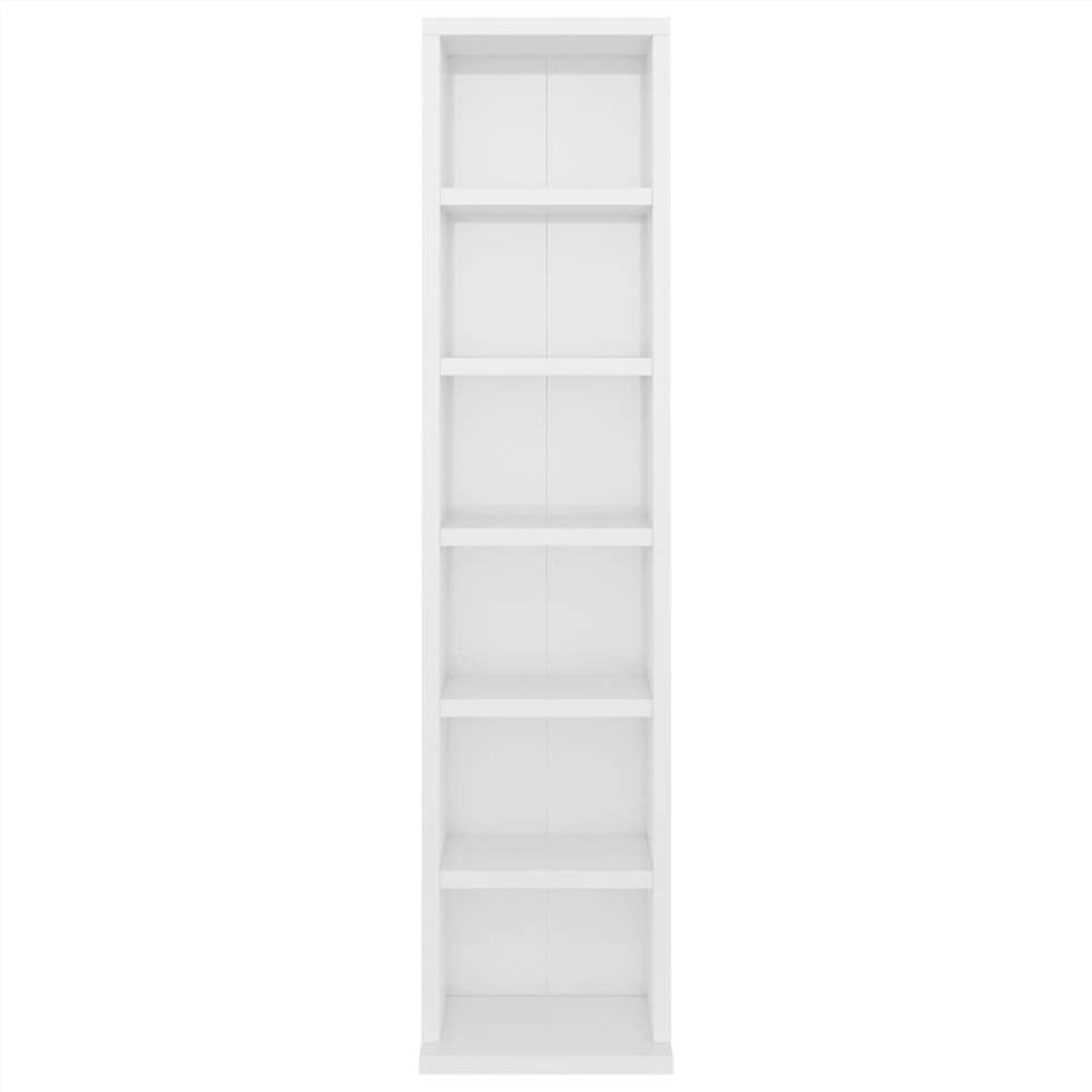 CD Cabinet High Gloss White 21x20x88 cm Chipboard