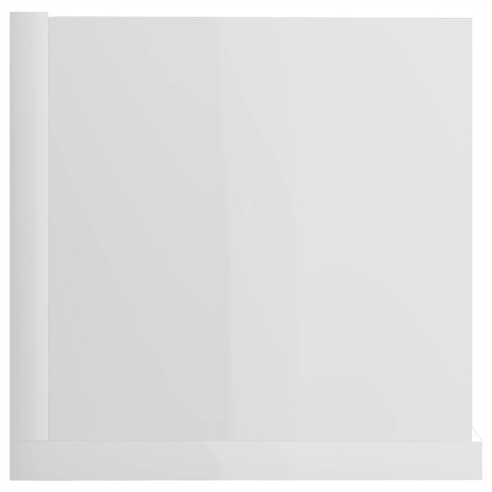CD Wall Shelf High Gloss White 100x18x18 cm Chipboard