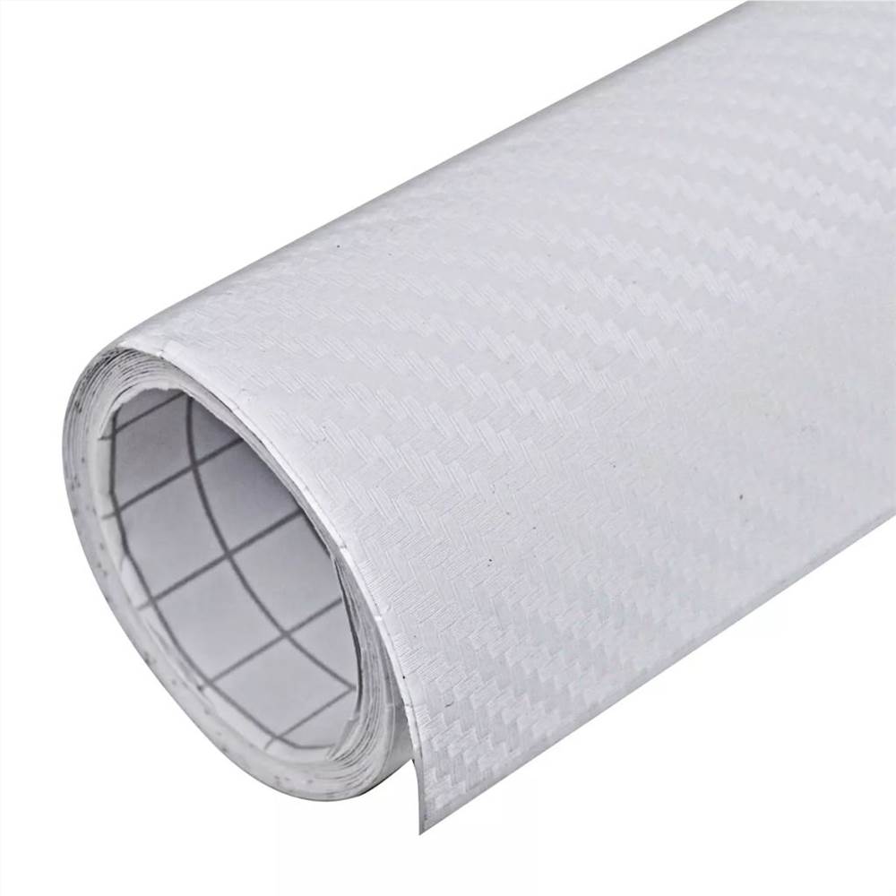 Carbon Fiber Vinyl Car Film 3D White 152 x 200 cm