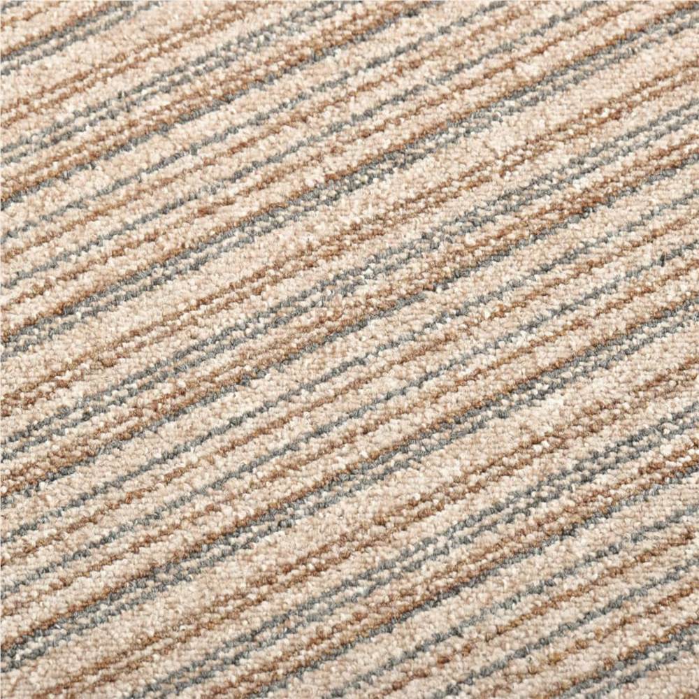 Carpet Floor Tiles 20 pcs 5 m² 50x50 cm Striped Beige
