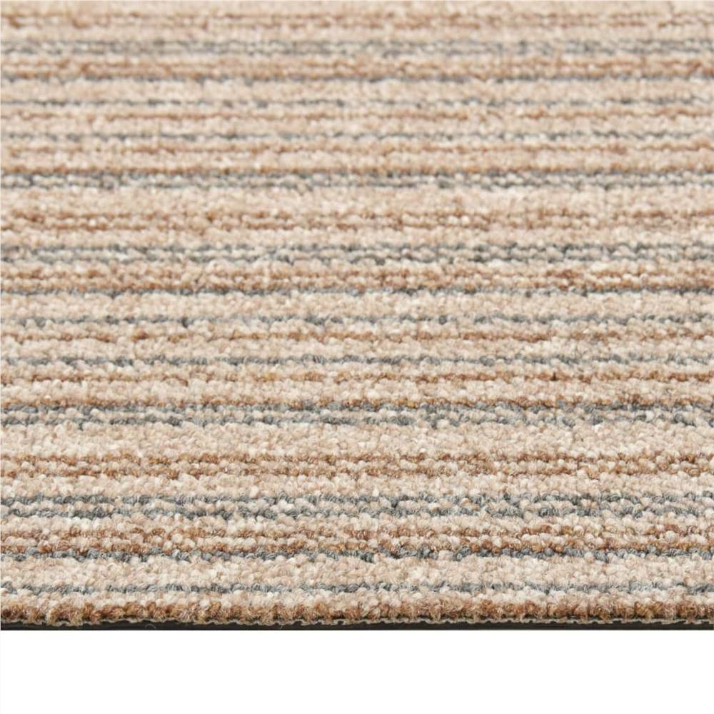 Carpet Floor Tiles 20 pcs 5 m² 50x50 cm Striped Beige