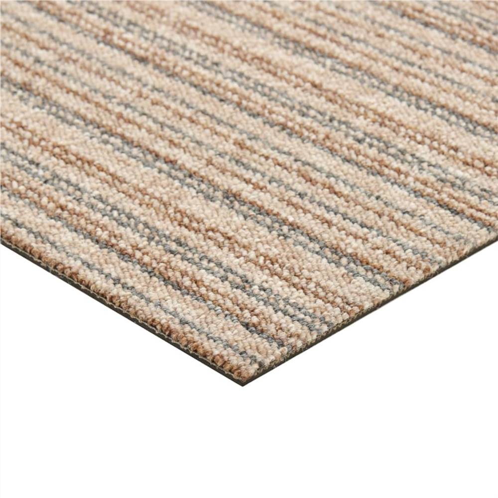 Carpet Floor Tiles 20 pcs 5 m² 50x50 cm Striped Beige