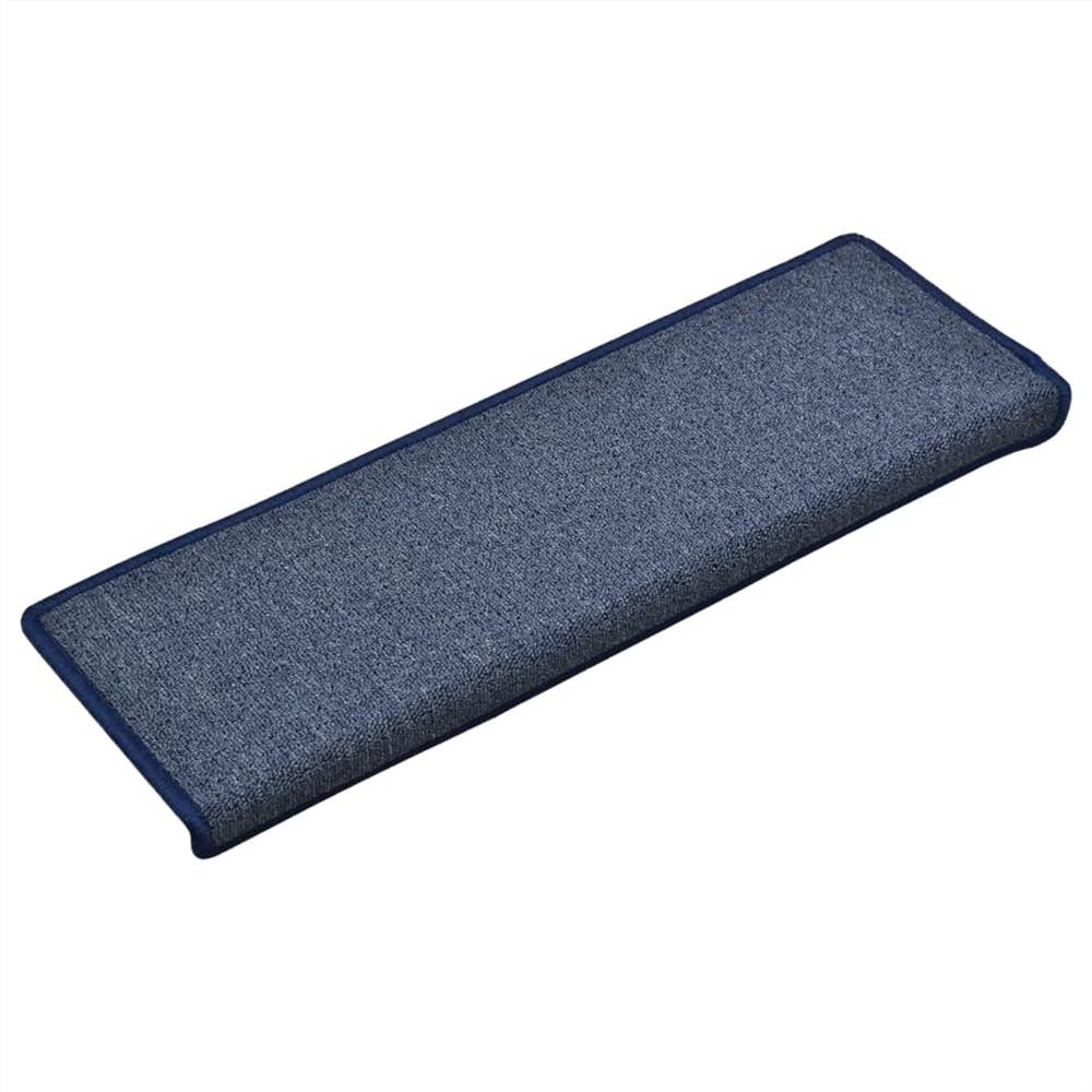Carpet Stair Treads 15 pcs 65x25 cm Blue