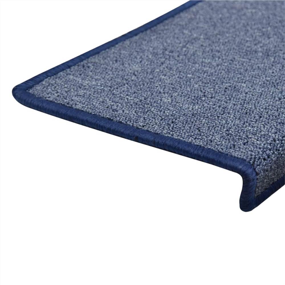 Carpet Stair Treads 15 pcs 65x25 cm Blue