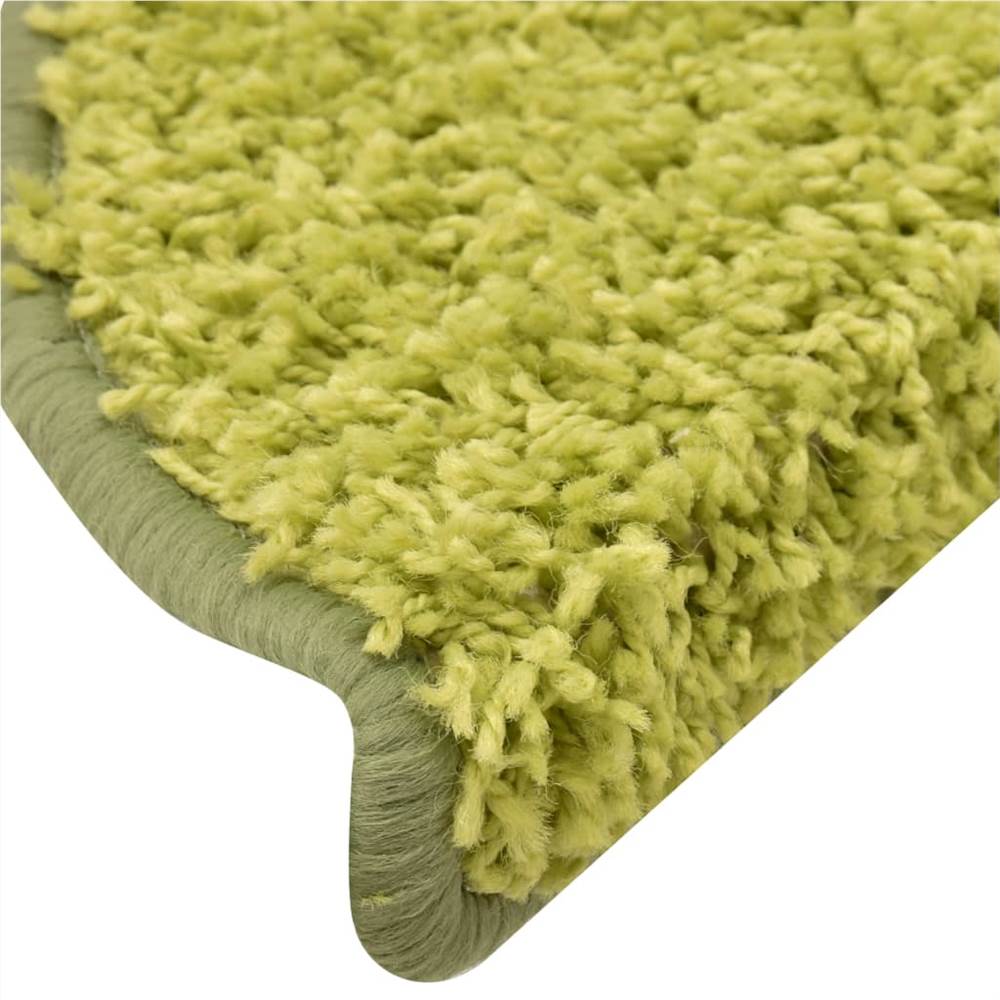 Carpet Stair Treads 15 pcs Green 56x17x3 cm