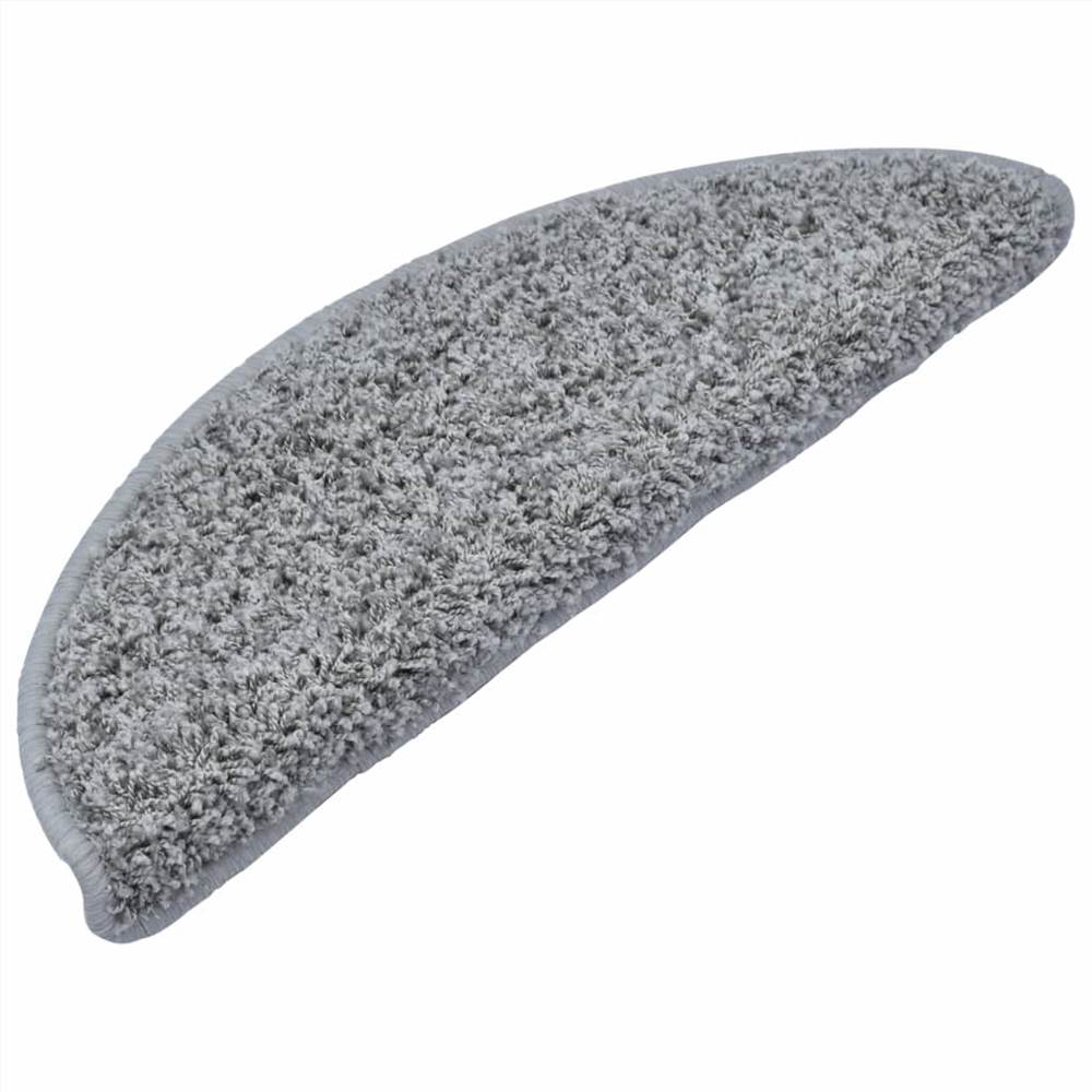 Carpet Stair Treads 15 pcs Grey 65x25 cm