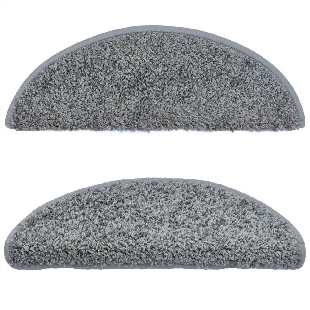 Carpet Stair Treads 15 pcs Grey 65x25 cm