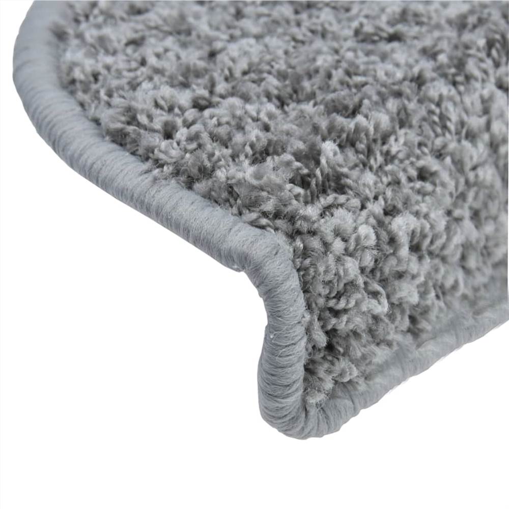 Carpet Stair Treads 15 pcs Grey 65x25 cm