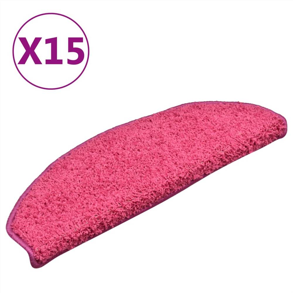 Carpet Stair Treads 15 pcs Pink 65x21x4 cm