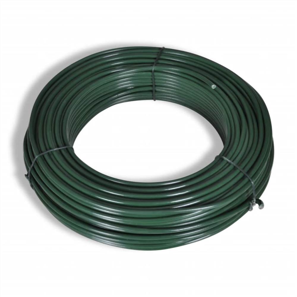 Chain Link Fence with Posts Galvanised Steel 1.5x15 m Green
