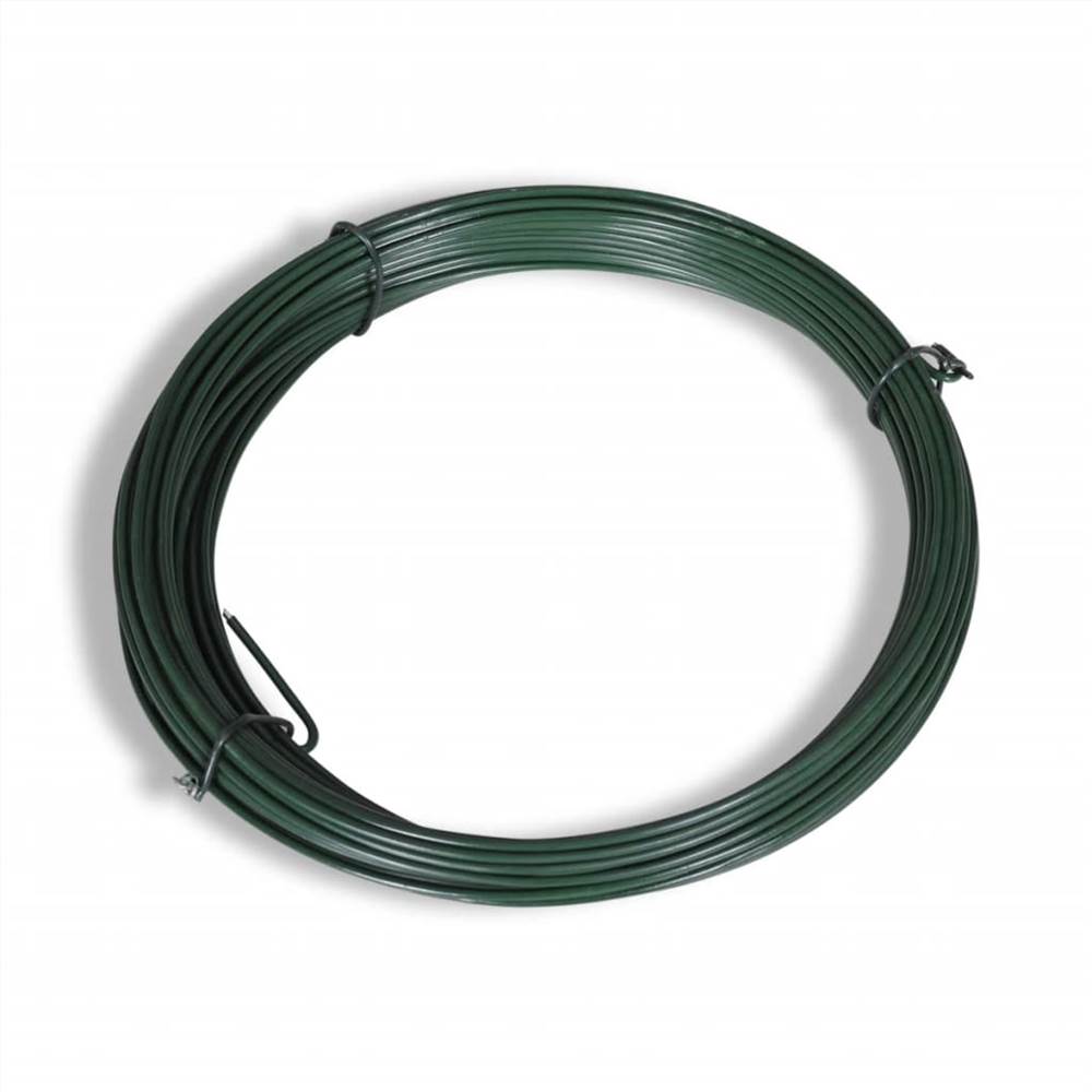 Chain Link Fence with Posts Galvanised Steel 1.5x15 m Green