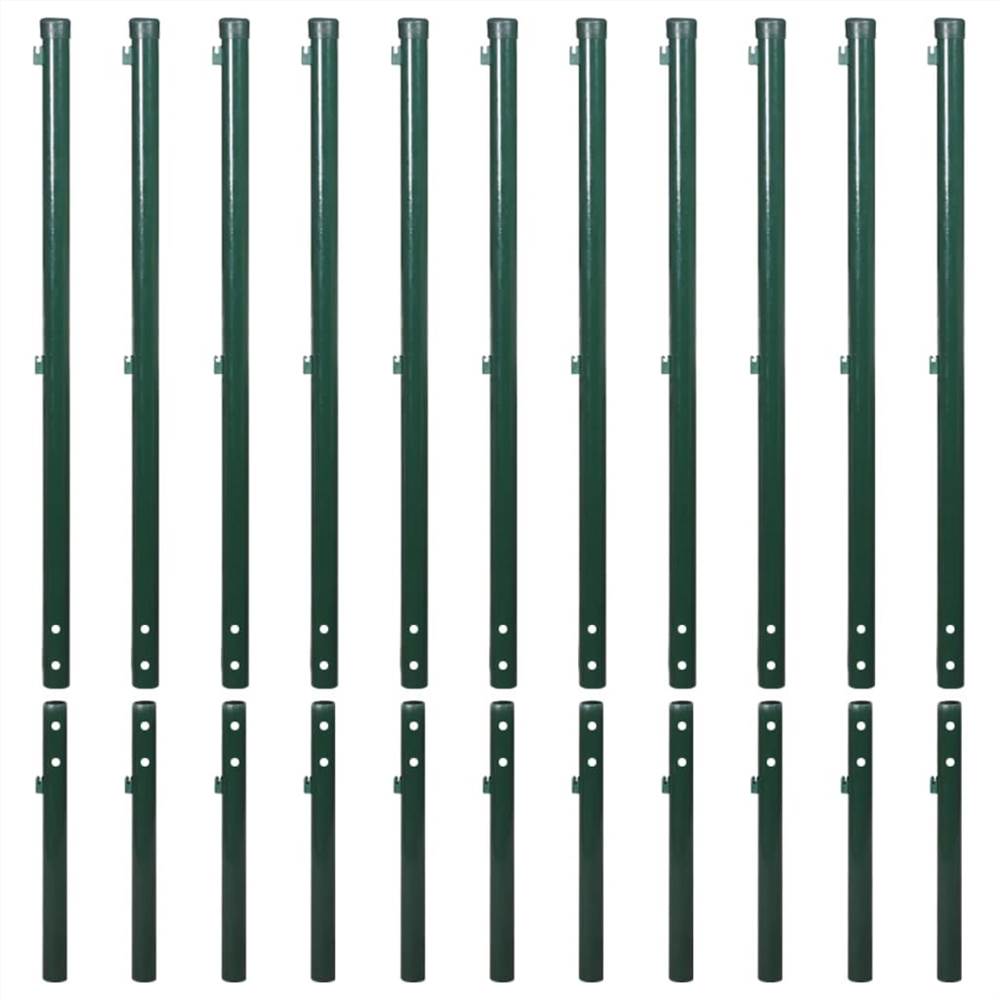 Chain Link Fence with Spike Anchors 1.97x25 m Green